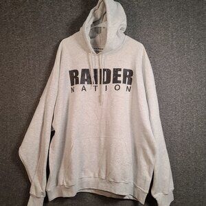 Vegas Raider Nation Gildan Hooded Pullover Sweatshirt 3XL Light Gray